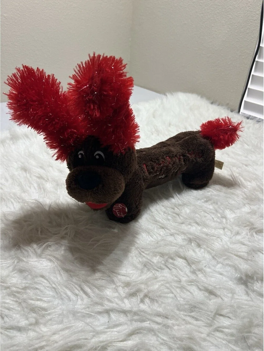 Dandee Musical Plush Dachshund Dog “I Love You This Much”